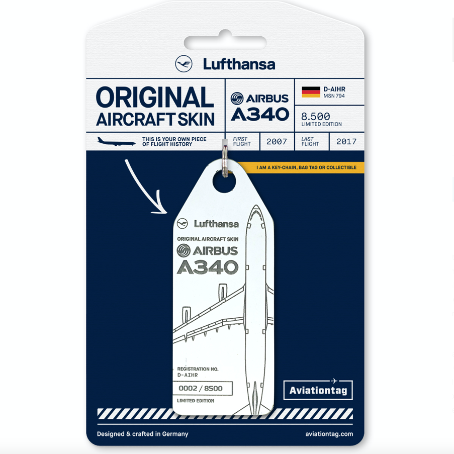 AVIATIONTAG A340 D-AIHR White Lufthansa アビエーションタグ