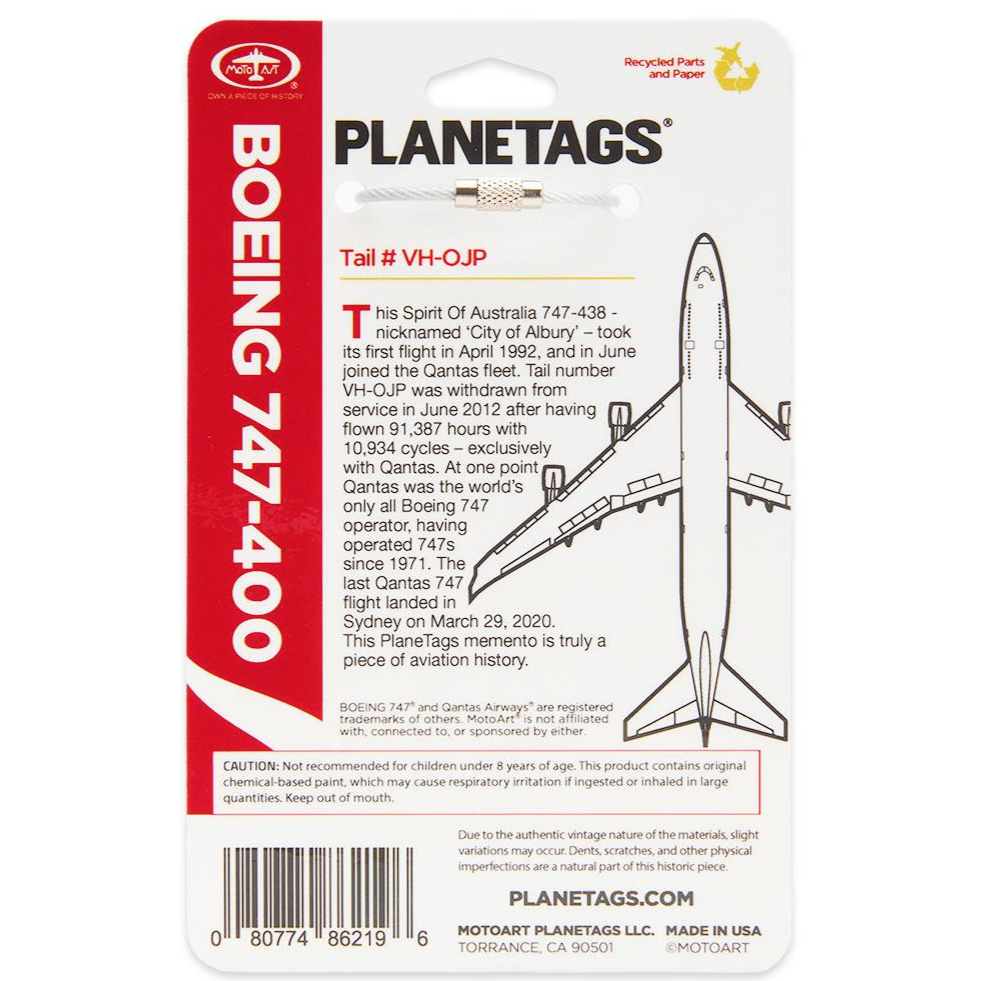 PLANETAGS B747 VH-OJP Qantas プレインタグス カンタス航空